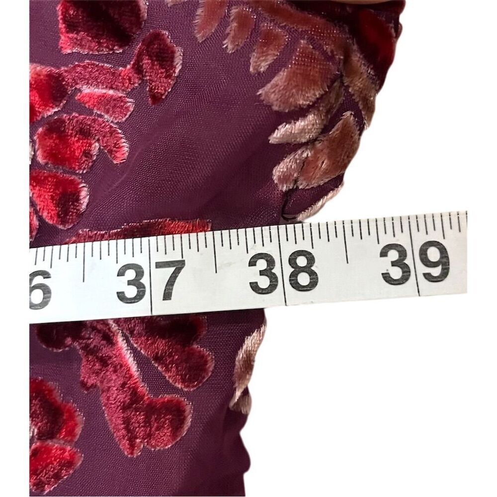 Umgee Paisley Open Front Velvet Floral Kimono Burgundy XL Fall Lightweight - Picture 8 of 11